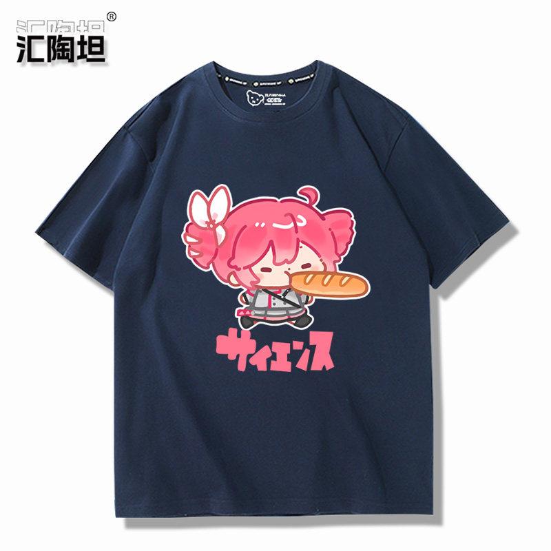 Accented Teto Co Branded Hatsune Miku Surrounding Cartoon Printed T-shirts for Men and Women's Summer Anime New T-shirts