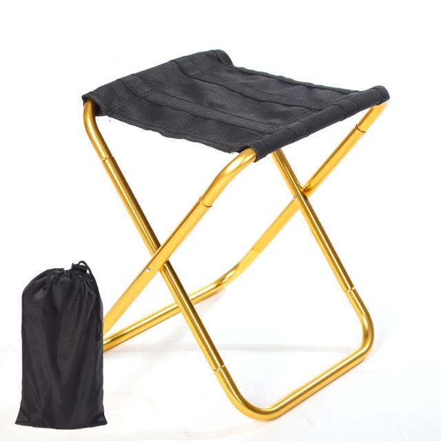 Outdoor Aluminium Alloy Portable Folding Picnic Camping Stool Storage Fishing Chair Ultralight Furniture
