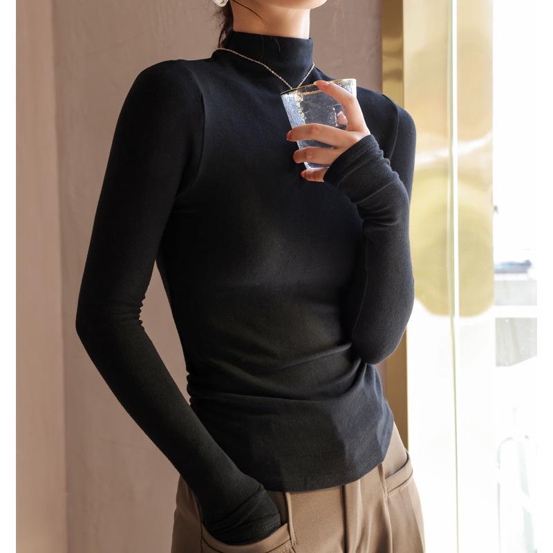 Women's High-End Modal Turtleneck Long Sleeve Slim Fit Top for Autumn/Winter