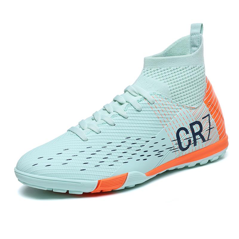 Unisex High Top Soccer Shoes Autumn Kids Teenager Turf And Firm Ground Cleats For Amateur Match Daily Football Training Outdoor