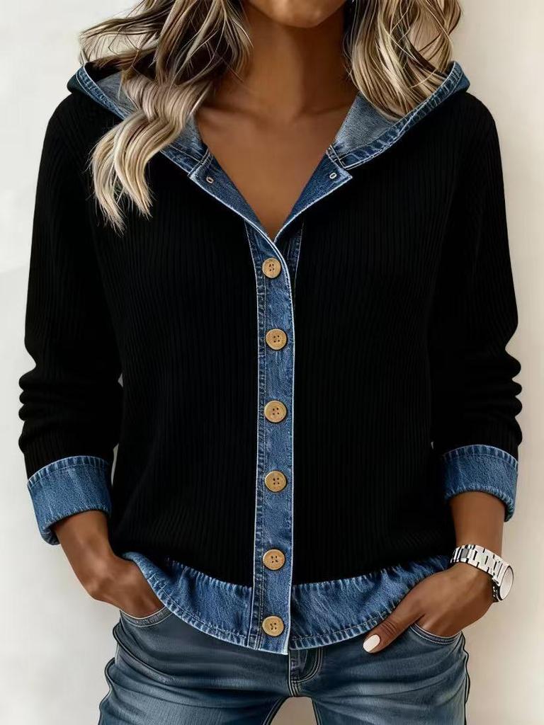 Women's Plaid Loose Hoodie Cardigan - Autumn/Winter Style