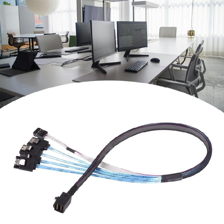 MiniSAS Host SFF-8643 zu 4SATA Backplane-Kabel, 0,5 m mit Sideband für verbesserte Datenintegrität