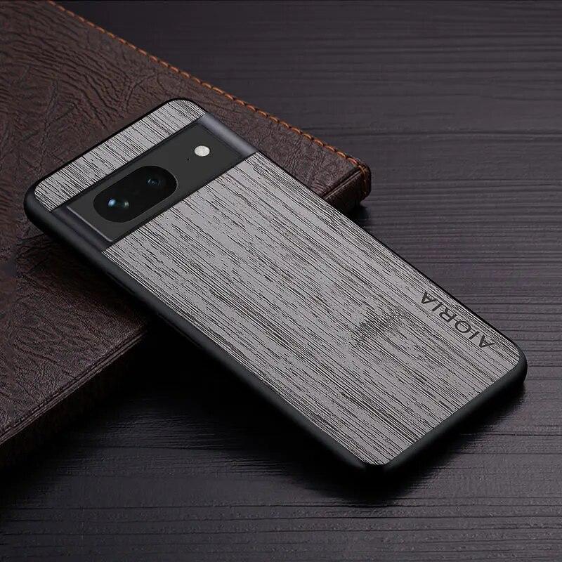 

Чехол для Google Pixel 8 Pro, чехол из бамбукового дерева, кожаный новый чехол для телефона, роскошный чехол для Google Pixel 8, чехол-капа Pixel 8 pro светло-серый