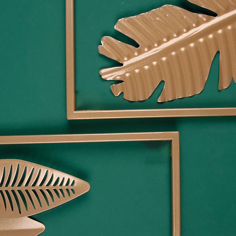 1PC Hot Sofa Hintergrund Wand Blatt Form Wohnzimmer Metall Eisen Ginkgo Blatt Wand Hängen Ornamente