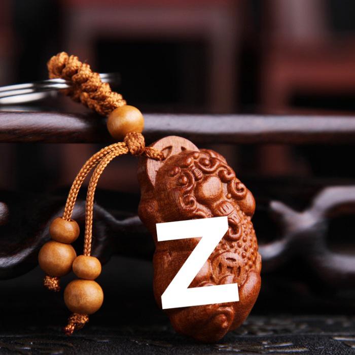 Peach Wood Qi Nan Car Keychain Pendant - Safe Trip Gift for Women