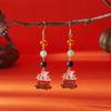 Halloween Pumpkin Dangle Earrings for Women Crystal Zircon Ghost Spider Long Tassel Dripping Oil Earring Party Festival Jewelry