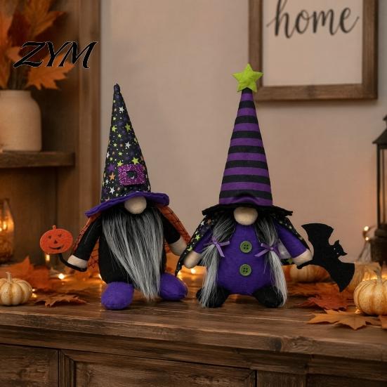 Hand Sewn Holiday Collectibles Halloween Gnome Decoration, Witch Swedish Tomte Ornament, Plush Tiered Tray Seasonal Displays Scandinavian Elf