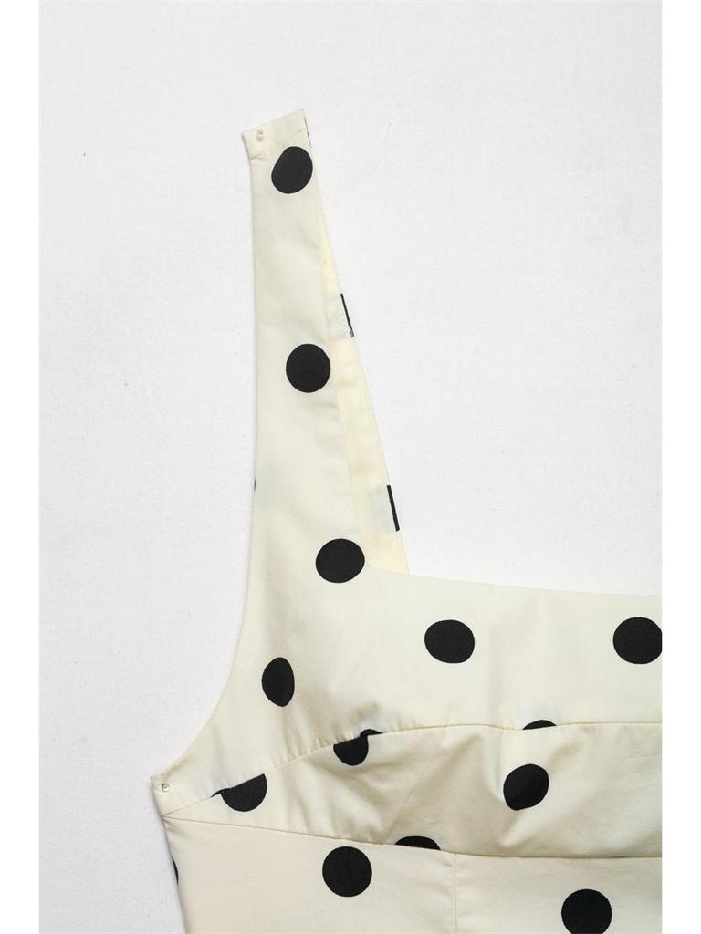 2026 Polka Dot Crop Top & Midi Skirt Set for Women