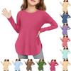 Girls' Long Sleeve T-Shirt - Round Neck Basic Top For Kids