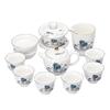 Qianli Jiangshan Suet Jade White Porcelain Kung Fu Tea Set Household Light Luxury High-end Ceramic Cover Bowl Teacup 2023