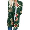 Women's Fashion Casual Christmas Tree Printed Mid-Length Cardigan Jacket