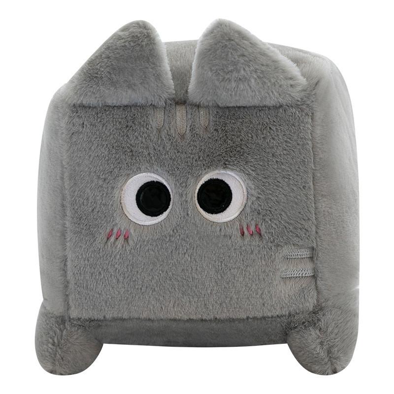 Plush Square Cat Toy Stuffed Animal Doll Cartoon Bedroom Decoration Kids Gift