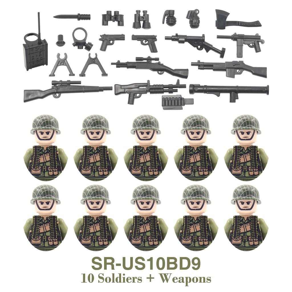DIY WK2 Infanterie Sanitäter Soldat Motorrad Sowjetische US-Armee Militär Waffe Waffen Baustein Ziegel Kinder Kind Geschenke Spielzeug