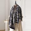 New Brand Elegance Two-Sided Print Scarf Soft Warm Fringe Pashmina Shawl Autumn and Winter Outdoor Coldproof Windproof Blanket