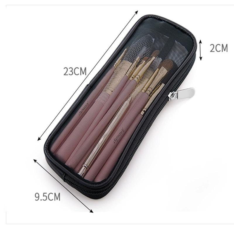 

Дорожный футляр с кистями для макияжа, косметическая сумка-органайзер для мужчин и женщин, инструменты для красоты, сетчатый комплект Dopp, сумка для мытья, аксессуары для хранения чёрный