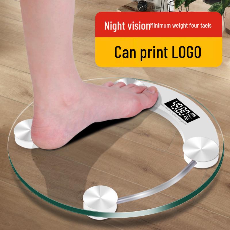 Baolan Round Smart Glass Body Scale - Electronic Health Weight Scale for Adults