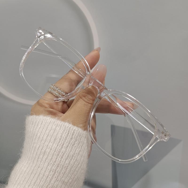 Square Frame Clear Lens Glasses Minimalist Fashion Decorative Glasses Computer Spectacles For Women Men