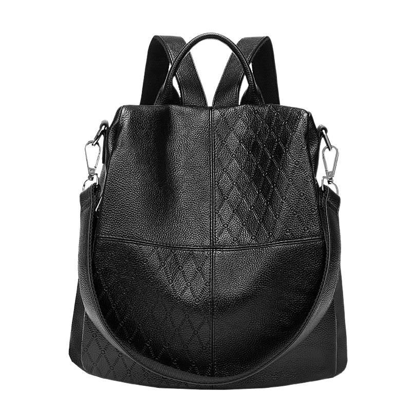 Korean Version Backpack Women's 2025 New Autumn and Winter Easy To Fit Soft Leather Large Capacity Women's Anti-theft Backpack Leisure Travel Bag