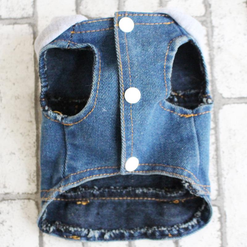 Personalized pet cat small puppy dog clothes denim vest hooded jacket spring and autumn winter