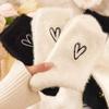 Autumn and Winter Velvet Thick Socks for Women Warm White Cute Embroidered Socks Mid-tube Socks Student Socks