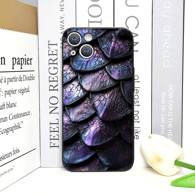 Creative Black Golden Scale Texture Printed Phone Case for iPhone 17 16 12 11 14 13 15 Pro Max Mini XS MAX XR 7 Plus Soft Cover