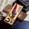 Office Supplies Carving Glittering Quill Pen Set Writing Dip Pen Feather Pen Set Feather Dip Pen