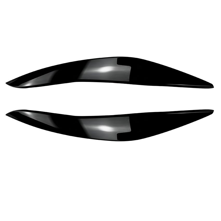 Car Headlight Eyelid Eyebrow Trim Cover For BMW 5 Series F10 F11 535i 525i 520i 530i 2010-2014 Gloss Black/Carbon Fiber Look