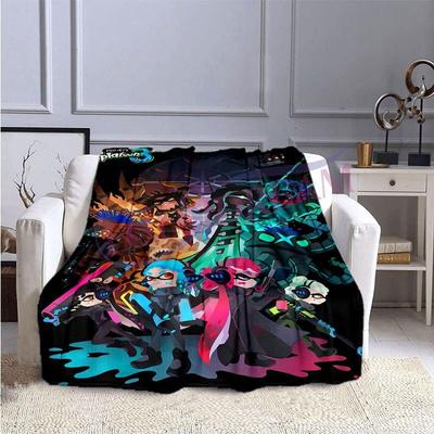 Manta My Gaming, la última moda, estampado de calamar bonito, patrón de Splatoon, manta de franela Rectangular, manta única para sofá cama