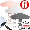 6-1 STUKS Metalen Telefoon Tether Tab 360° Draaibare Telefoon Lanyard Patch Pakking Universele Mobiele Telefoon Lanyard Strap Patch voor Telefoonhoesjes
