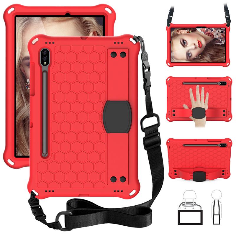 Samsung S9/S8 Tablet EVA Protective Case for Kids - Honeycomb Design with Hand Strap and Full Coverage Anti-Drop Protection.