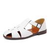 Classic Chunky Heel Roman Sandals Men Open Toe Shoes Breathable PU Rubber Sole Size 38-48