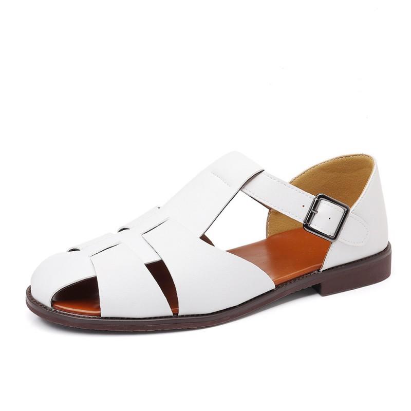 Classic Chunky Heel Roman Sandals Men Open Toe Shoes Breathable PU Rubber Sole Size 38-48