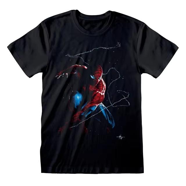 2026 New Deadpool and Wolverine Black Shortsleeved Tshirt Featuring the Double Superhero Pattern