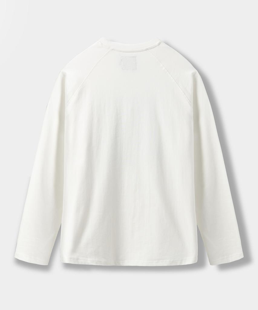 Dimiteulibeullaeg Raglan Color Block Pigment Artwork T-Shirt_White
