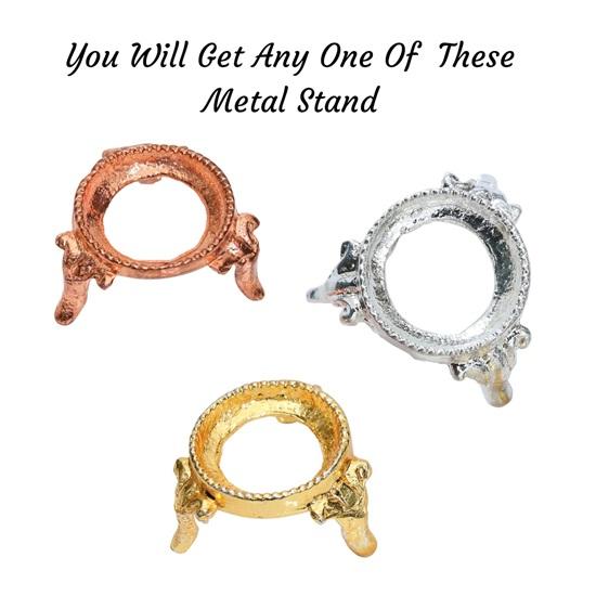 Krystallkule med metallstativ, edelstenskule, skulptur, helbredende sfære,