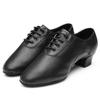 Men's Black Modern Latin Ballroom Dance Shoes for Indoor Practice