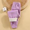 Children's Fleece-Lined Thickened Thermal Pants for Fall/Winter Medium-Large Sizes Solid Color Simple Pants