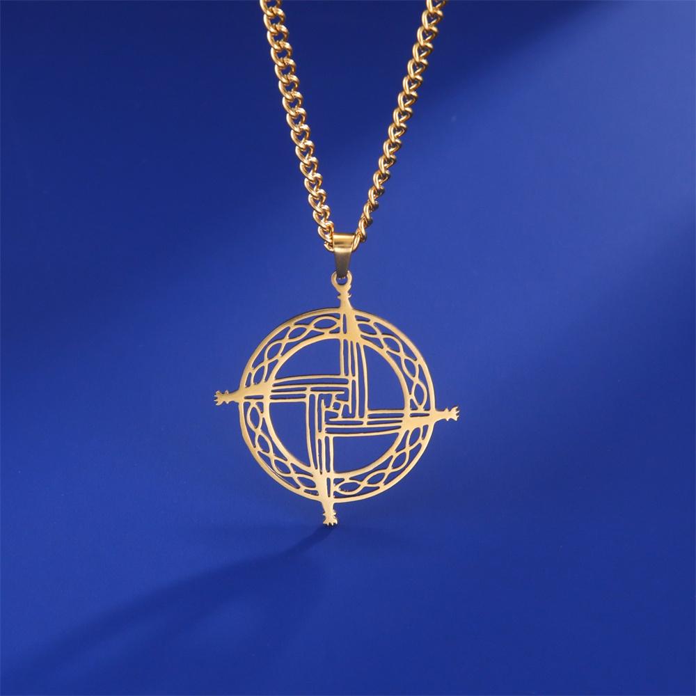 My Shape Heilige Brigida Kreuz Anhänger Halsketten für Damen Herren Edelstahl Traditionelles Keltisches Irisches Kreuz Amulett Schmuck Geschenk