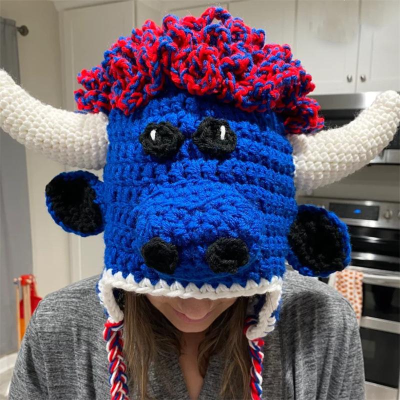 

Новая вязаная крючком шапка Пугало Медведь ручной работы, смешная шапка с медвежьими ушками на Хэллоуин Child 50-54cm