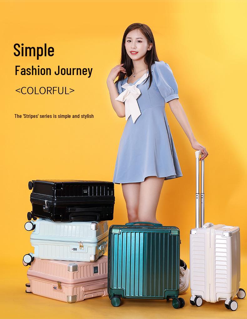 Lightweight Mini Trolley Suitcase with Combination Lock, 18-20 Inch - Ideal for Students and Kids.