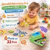 6-in-1 Animal Puzzle Set Thick Cardboard Large Pieces 3mm Sturdy Fine Motor Skills Animal Recognition Educational Toys for Kids 1-4 Years