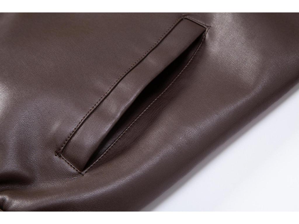 Men's PU Leather Jacket with Stand Collar - Korean Style for Autumn/Winter Casual Wear