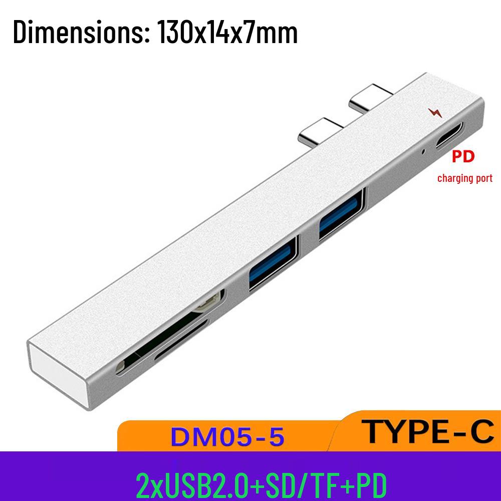 DM05 USB-C Docking Station with Side-Plug, USB 3.0 Hub, and SD/TF Card Reader