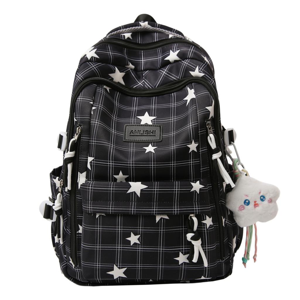 Schoolbag Korean Small Fresh Student Schoolbag Graffiti Versatile Lightweight Large Capacity Travel Backpack Junior High School Backpack Women's Bag