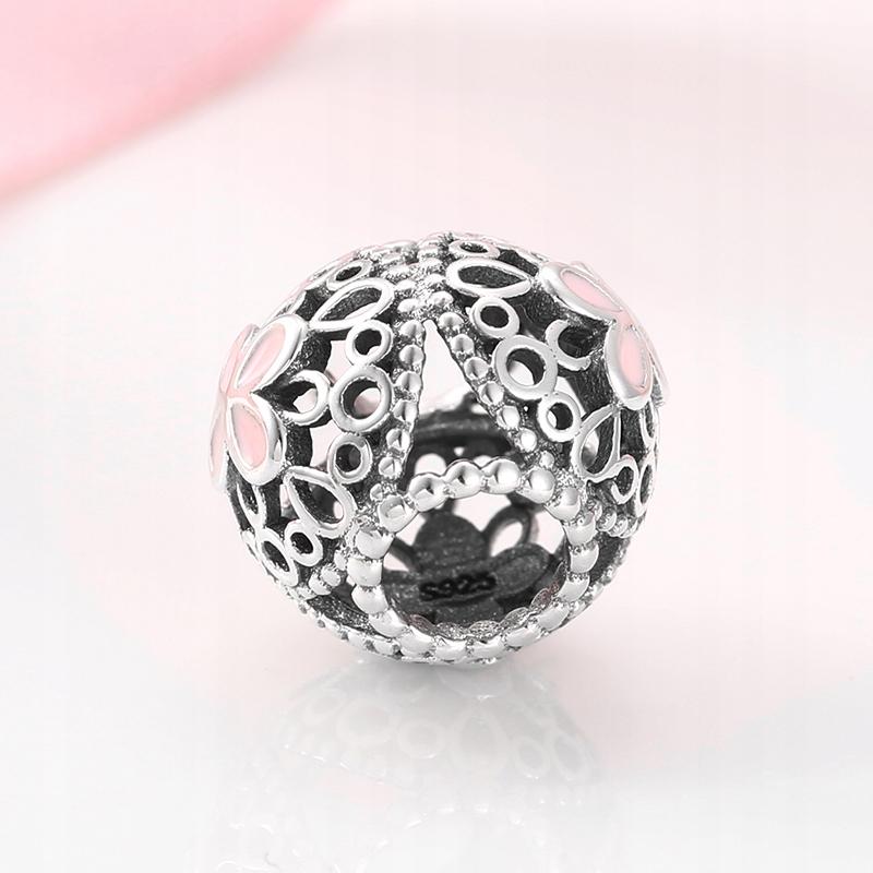 Charms Do Pandora Ażurowy Kwiatek Srebro S925 Moda Trusky