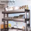 Gunmetal Grey Stainless Steel Double-Layer Dish Rack