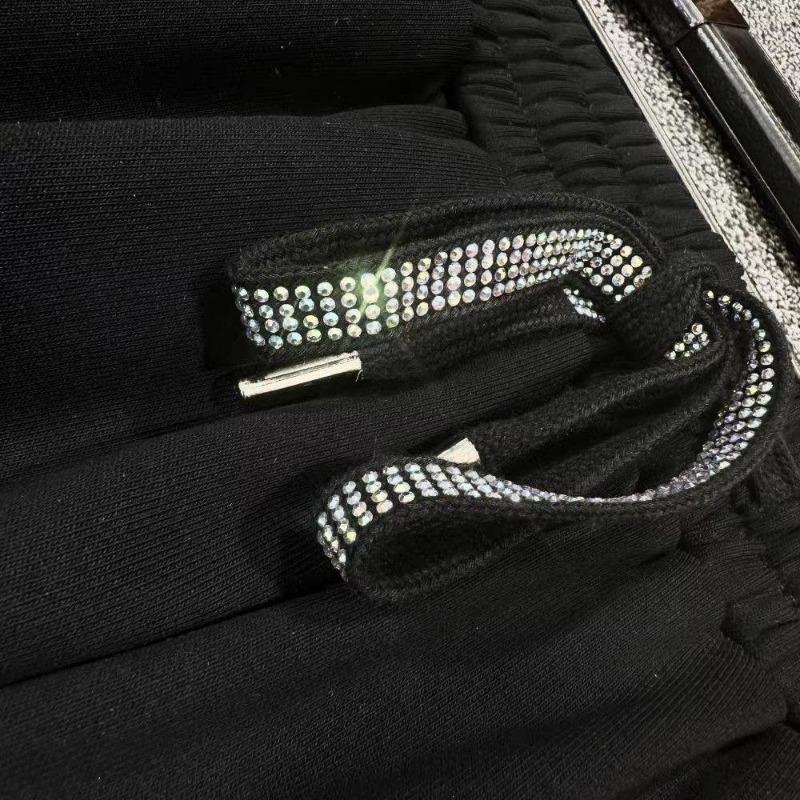 Plus Size High Waist Rhinestone Graphic Pants Women Autumn Winter Baggy Joggers Casual Straight Sweatpants