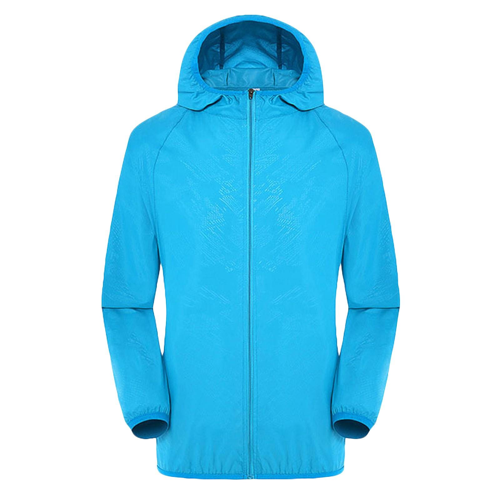 

Унисекс однотонная водонепроницаемая солнцезащитная складная сверхлегкая ветровка XXXL