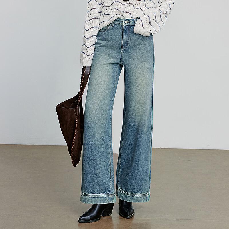 Chuyu Women's Retro Wide-Leg Loose Jeans