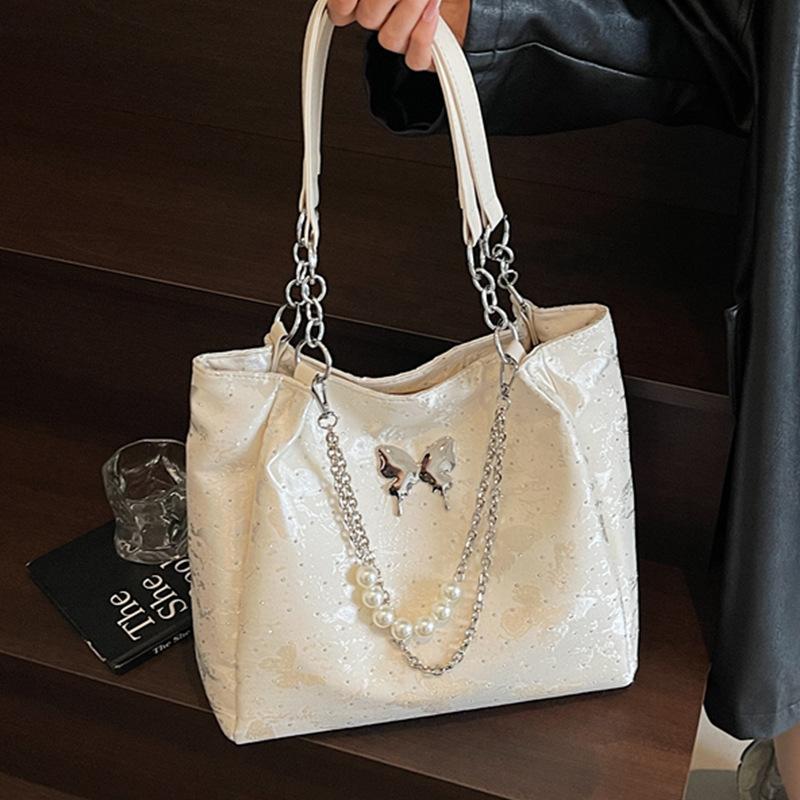 Foreign-style butterfly big bag women's 2025 new chain large-capacity tote bag leisure foreign-style commuter shoulder bag tide